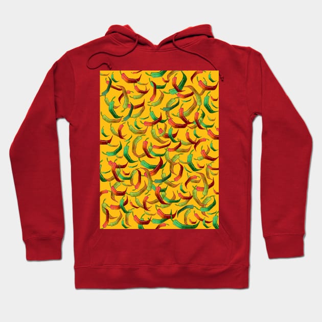 RED And Green Hot Peppers Hoodie by SartorisArt1